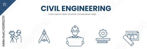 Civil Engineering icons banner