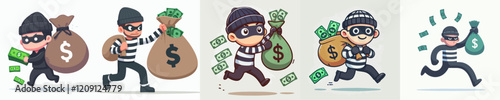 cartoon vector of a thief