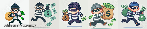 cartoon vector of a thief