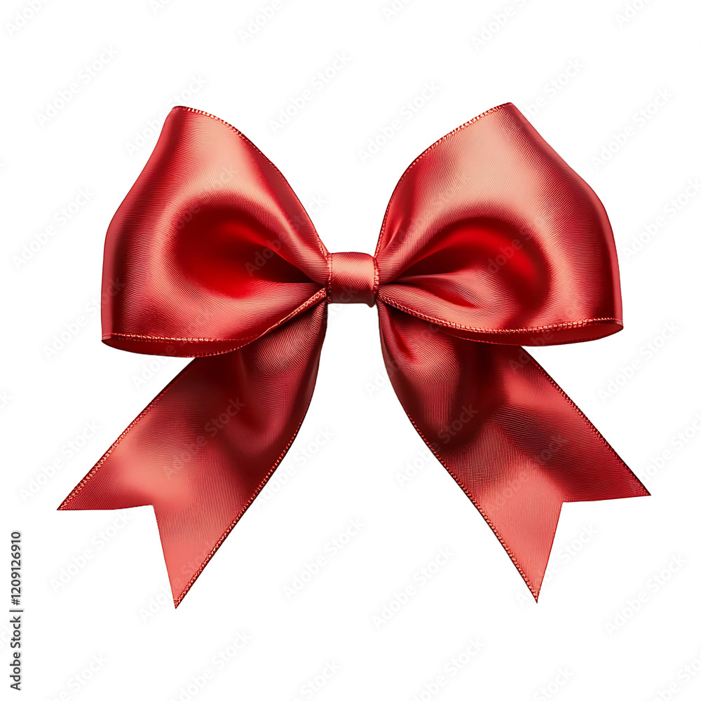 Red Bow Isolated on White Transparent Background Red Bow Isolated on White Transparent Background