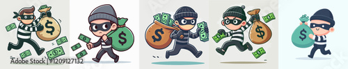 cartoon vector of a thief