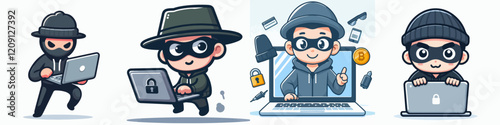 cartoon vector of a thief