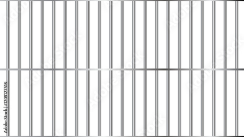 Behind jail or prison bars editable vector illustration