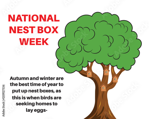 National nest box week. Vector illustration.