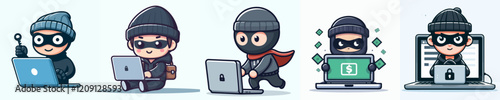 cartoon vector of a thief