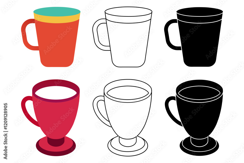 A set of cup vector illustration A set of cup vector illustration