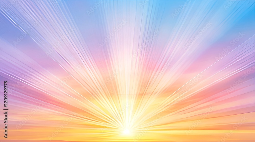 Obraz premium Radiant Sunrise Sky, Peaceful Dawn Colors