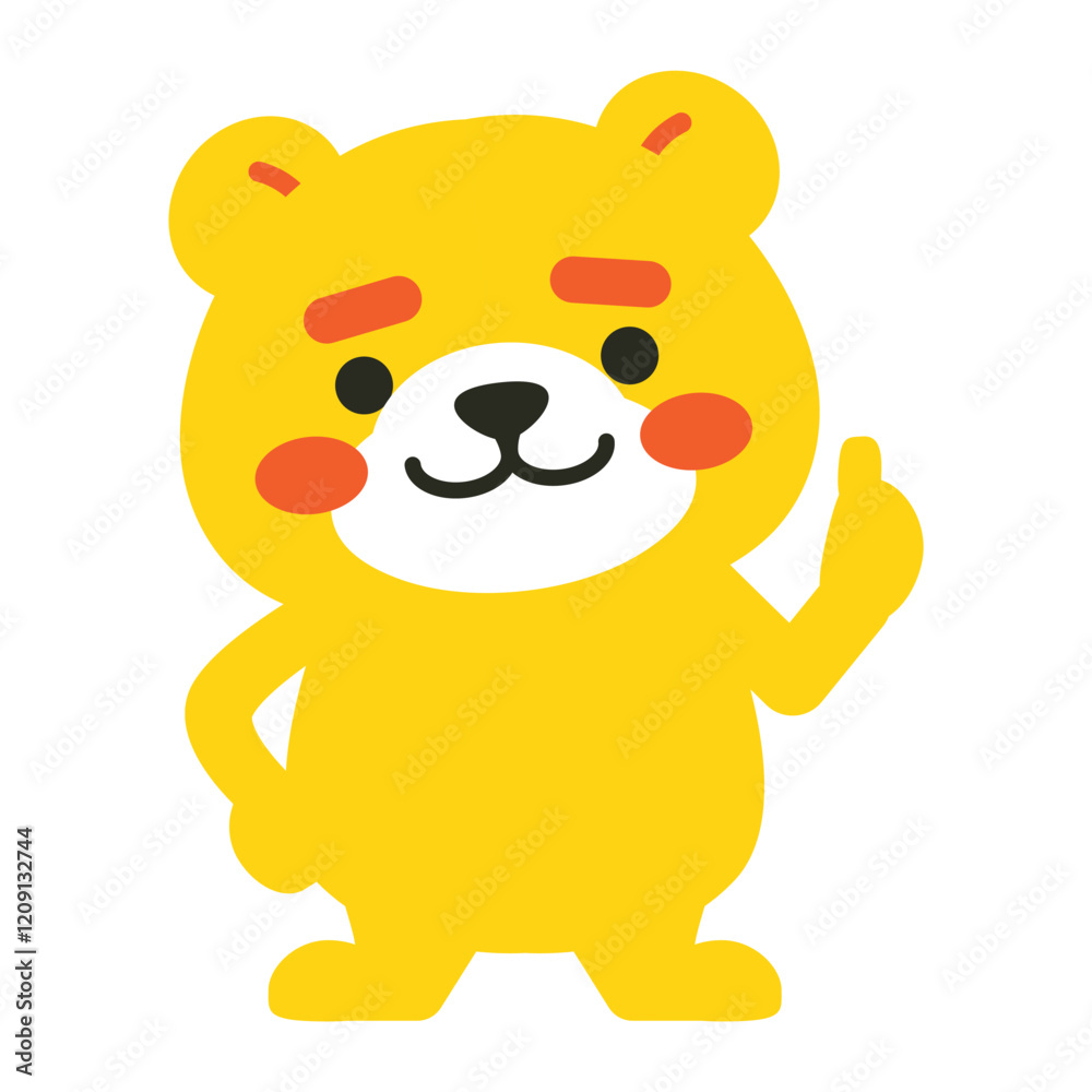 Fototapeta premium 黄色いクマのキャラクター