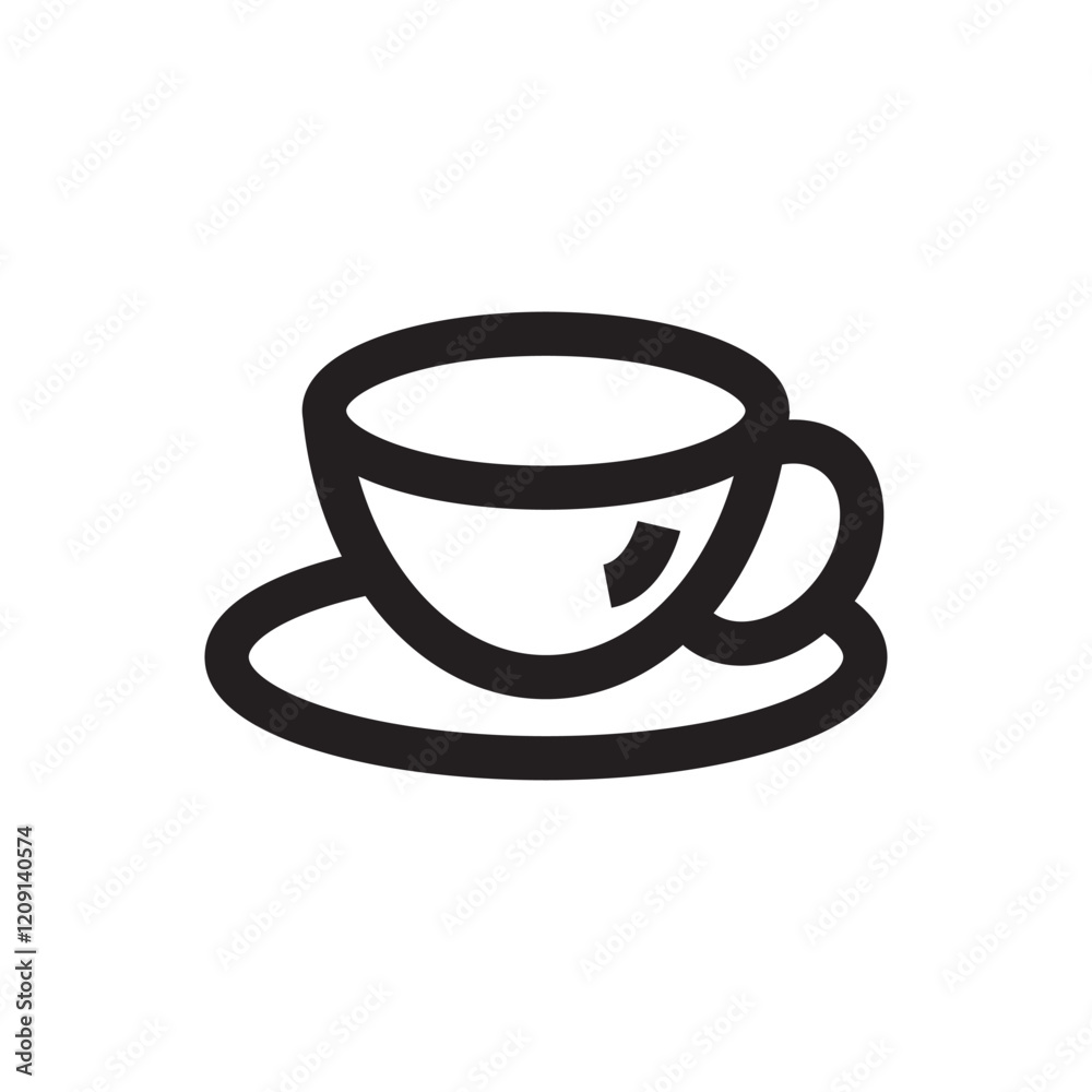 Coffee cup icon, symbolizing hot beverages, coffee, or morning routines. Coffee cup icon, symbolizing hot beverages, coffee, or morning routines.