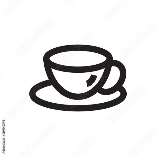 Coffee cup icon, symbolizing hot beverages, coffee, or morning routines.