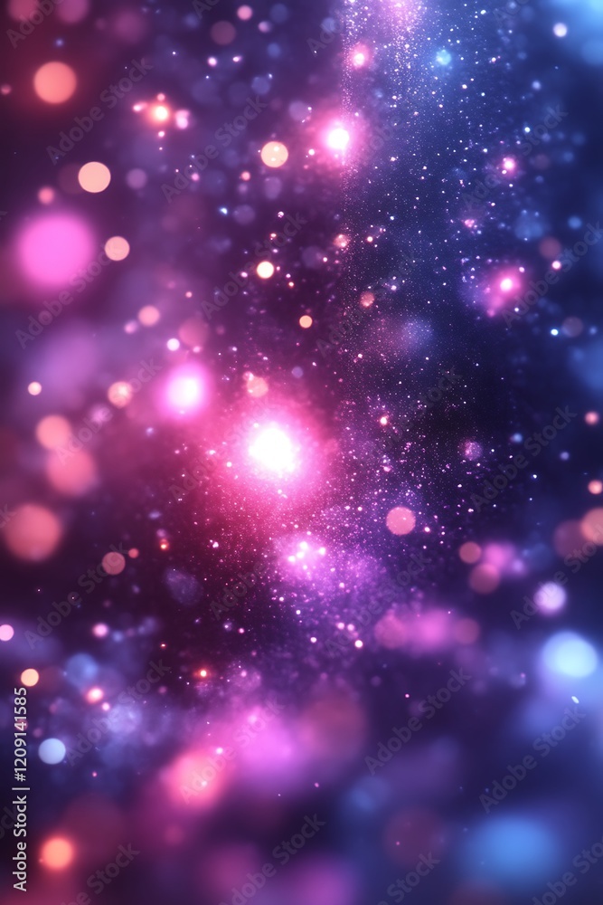 Abstract glowing particles and bokeh lights. Abstract glowing particles and bokeh lights.