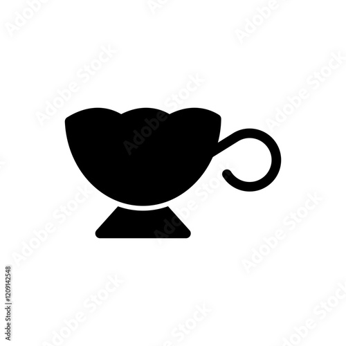 Mug with handle icon, designed for hot beverages like tea or coffee, featuring a sturdy handle.