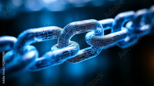 Obraz na płótnie Abstract Digital Chain Link Network Security Concept Data Protection Technology Background w salonie