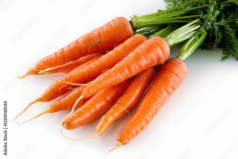 Fresh Organic Carrots on White Background Fresh Organic Carrots on White Background