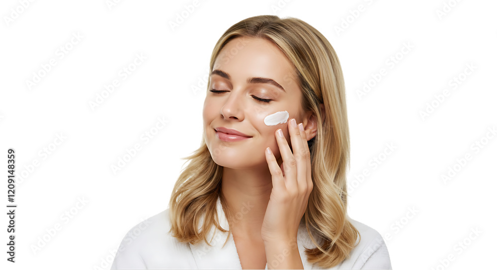 Moisturizing Face for Youthful Appearance on transparent white background, clipping path Moisturizing Face for Youthful Appearance on transparent white background, clipping path