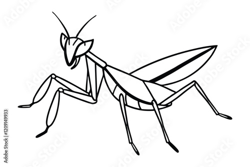 Mantis line art vector illustration.eps