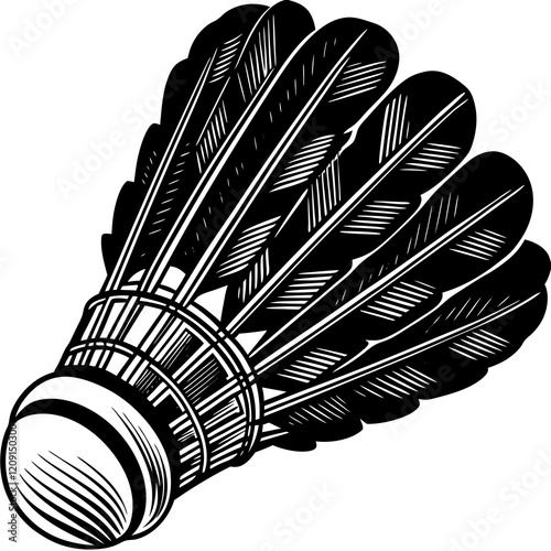 badminton shuttlecock isolated on a white background vector design