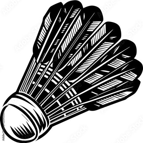 badminton shuttlecock isolated on a white background vector design