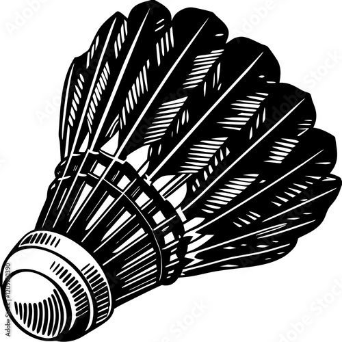 create an image of a  badminton shuttlecock isolated on a white 