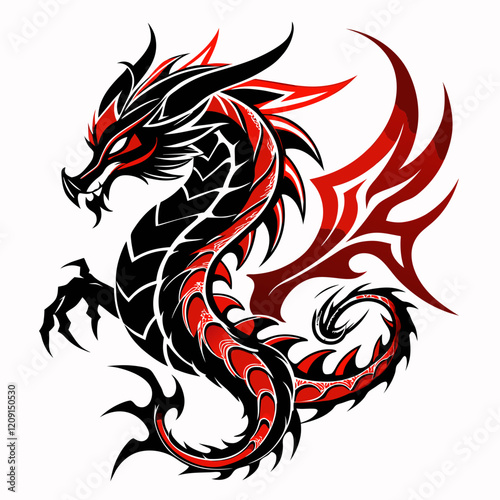 Wallpaper Mural Detailed Red Dragon Vector Image Torontodigital.ca