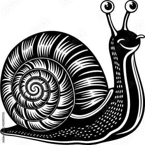 snail on white background