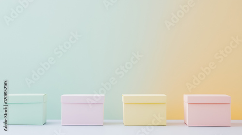 Pastel Cubes on Gradient Ba...
