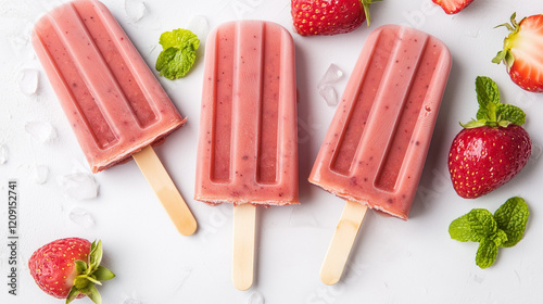Strawberry Popsicles Summer...