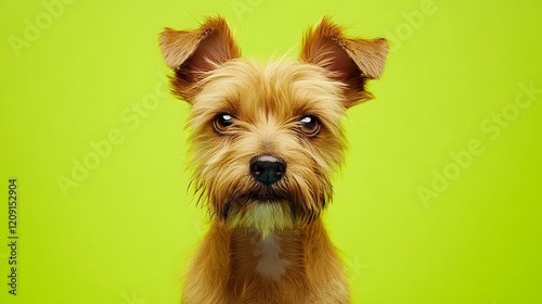 Cute terrier emoji with a vibrant lime green background and crisp edges