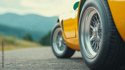 Yellow Classic Sports Car o...