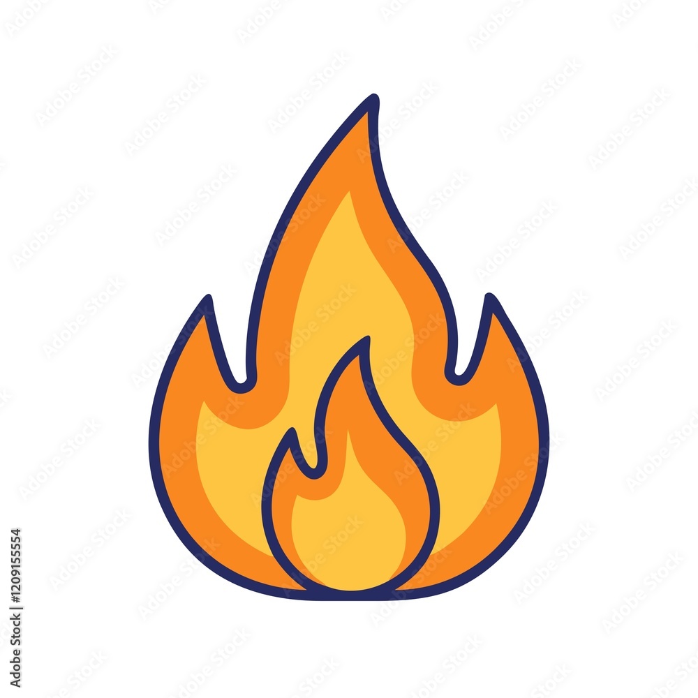 fire icon on white background fire icon on white background