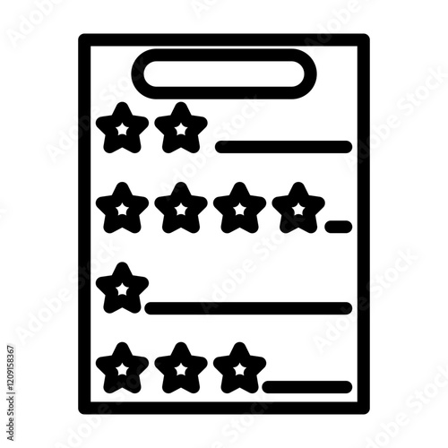 Report Card Vector Line Icon Design