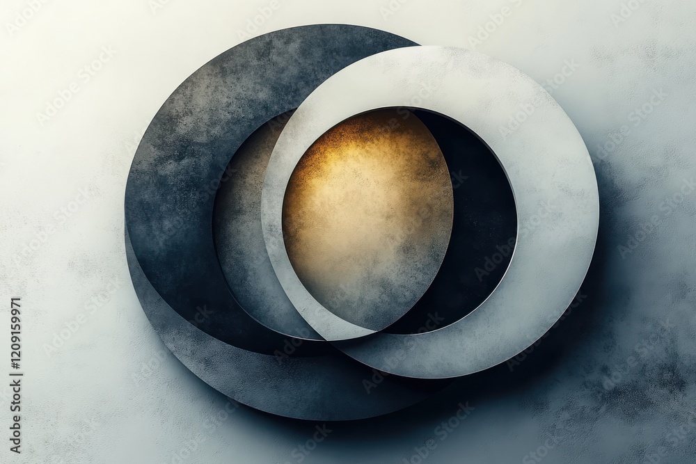 Abstract White Background with Geometric Circle Rings in Grunge Texture Design and Modern Art Style Abstract White Background with Geometric Circle Rings in Grunge Texture Design and Modern Art Style