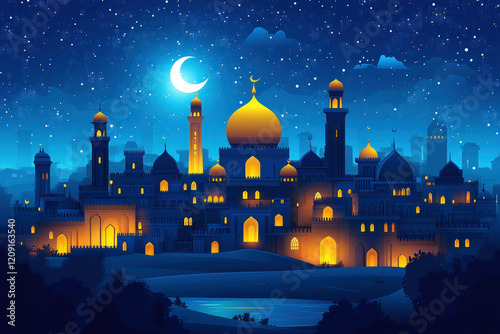A Mystical Desert Night Bac...