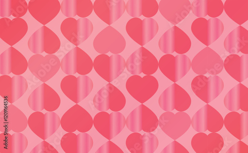 赤いハート模様がキラキラしているバレンタインデーの背景パターン_ギフトシーンなどのバックグラウンド・バックドロップ