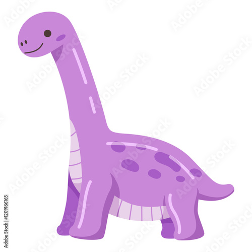 Cute Dinosaur Purple Brachiosaurus Illustration