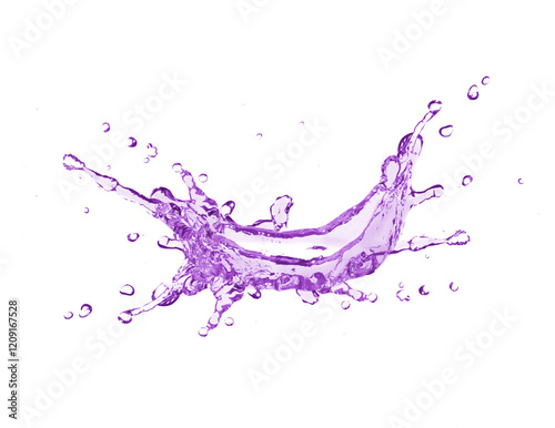 purple juice splash isolated on transparent background