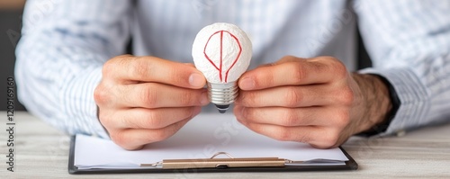 Innovative idea generation office workspace conceptual bright environment close-up view creativity unleashed