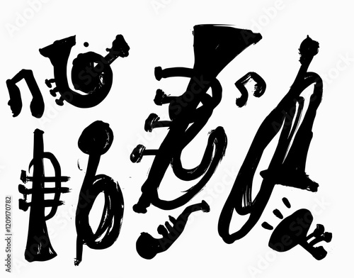 Symbolic image of wind musical instruments