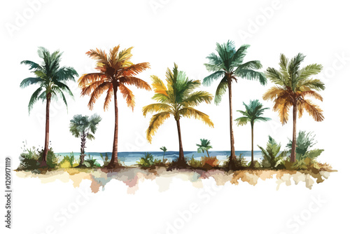 palm trees on the beach t shirt bundle vector art design