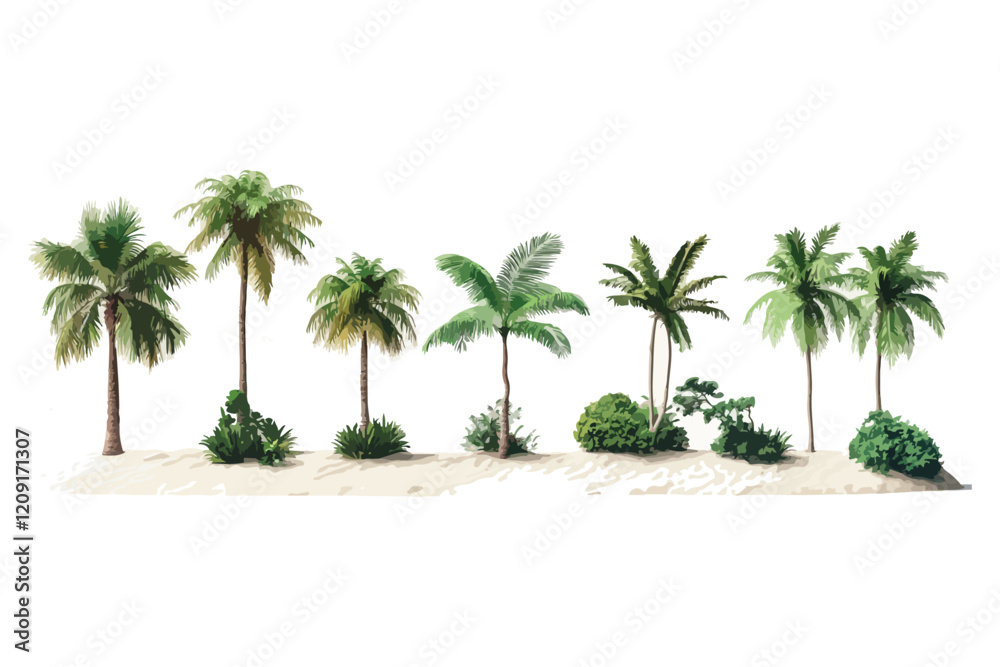 Fototapeta premium palm tree on the beach t shirt bundle vector art design