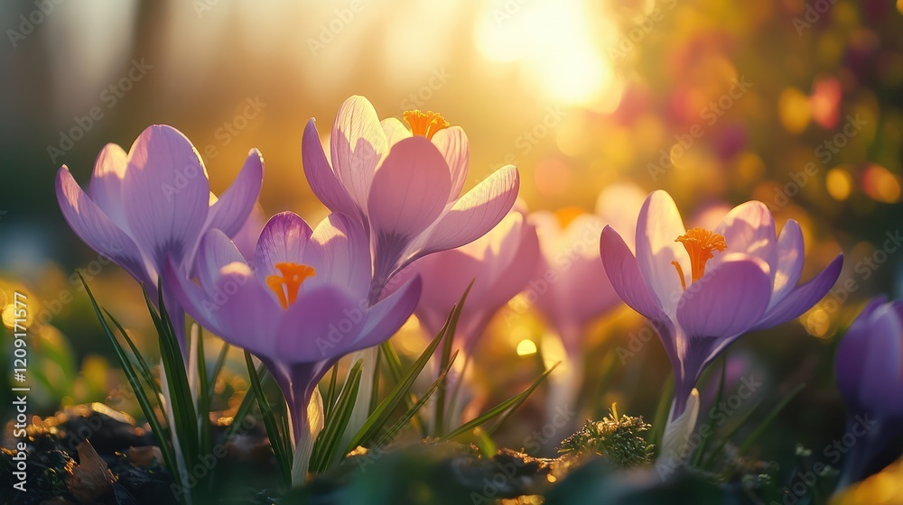 Sunrise Crocus Bloom Garden Spring Sunrise Crocus Bloom Garden Spring
