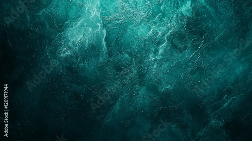Deep Teal Abstract Texture Swirling Ocean Water Marble like Effect Dark Green Background