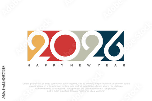 Happy new year 2026 design,2026 logo text design. new year celebration concept . Vector illustration