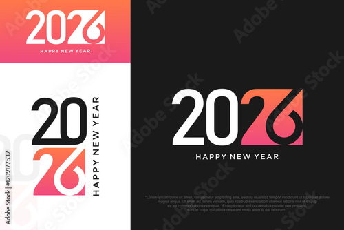 Happy new year 2026 design,2026 logo text design. new year celebration concept . Vector illustration