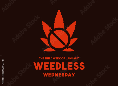 Vector Illustration of Weedless Wednesday. The third week of january.