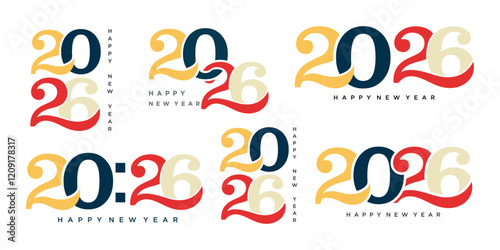 Happy new year 2026 design,2026 logo text design. new year celebration concept . Vector illustration