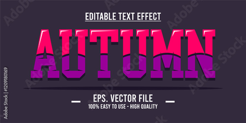 Autumn word typography poster. Editing manipulation word for postcard, autumn icon, logo for advertising or design element. Autumn vector style typography