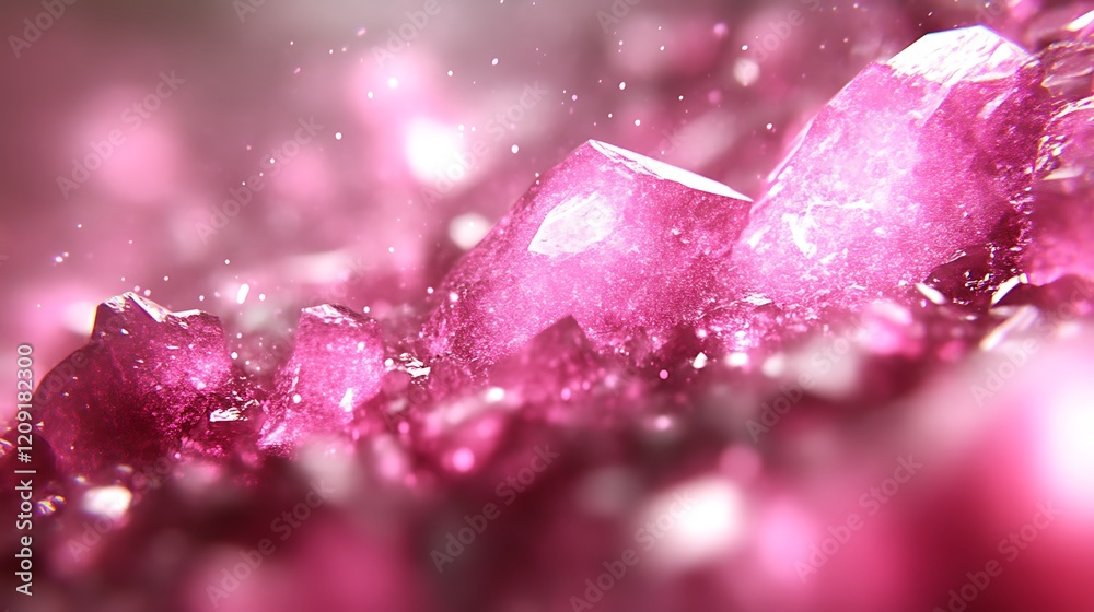 Fototapeta premium Pink Crystal Formations Glimmering Brightly