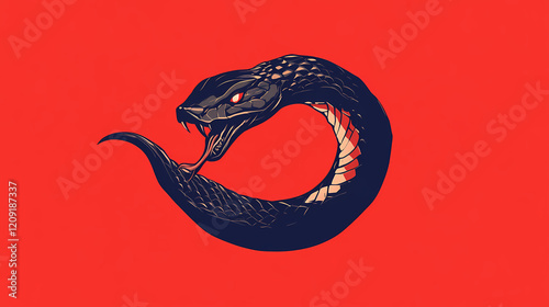 Black Cartoon Snake Illustration