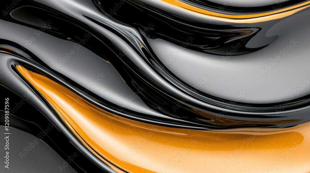 Abstract Art: A Fluid Dance of Black and Gold